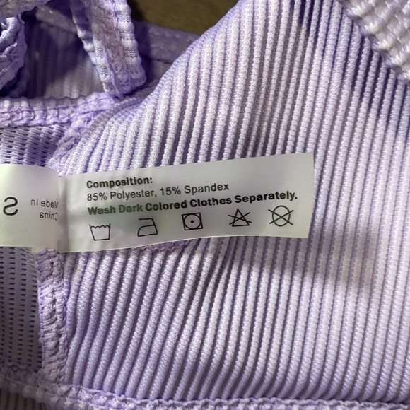 5 for $25 Zaful ribbed bikini swimsuit lavender - Picture 7 of 7